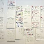 壁一面に貼られたメモ